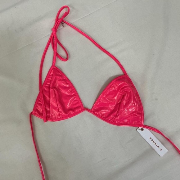 Other - Hot pink triangle bikini top